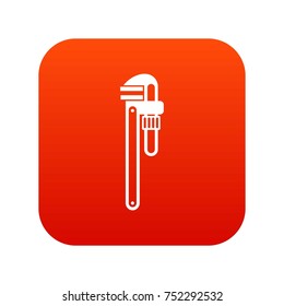 Pipe or monkey wrench icon digital red for any design isolated on white vector illustration