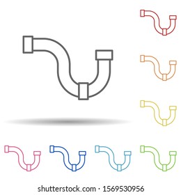 Pipe in multi color style icon. Simple thin line, outline vector of construction icons for ui and ux, website or mobile application