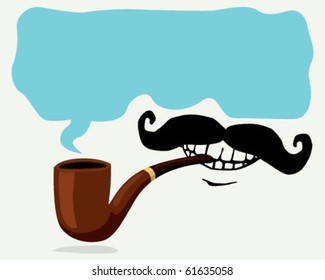 pipe and mustache.