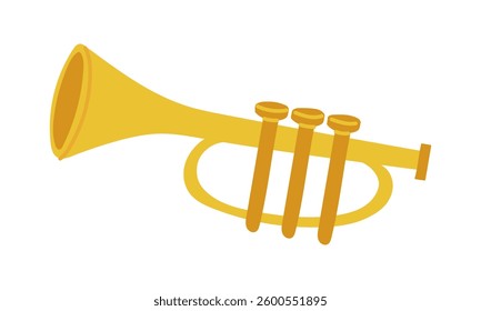 pipe on white. Bright flat color isolated illustration of a musical instrument. It is suitable for decorating musical events, advertising musical goods, educational materials or concert posters.
