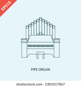 pipe organ design icon vector flat modern isolated illustration