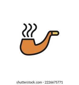 icono de borde de tubería. Icono de ilustración de elementos de actividades de fumar. Los signos y símbolos se pueden utilizar para web, logotipo, aplicación móvil, interfaz de usuario, UX