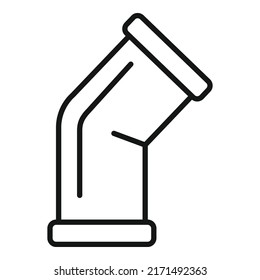 Vector de contorno de icono de pieza de tubería. Tubo de metal. Sistema de drenaje