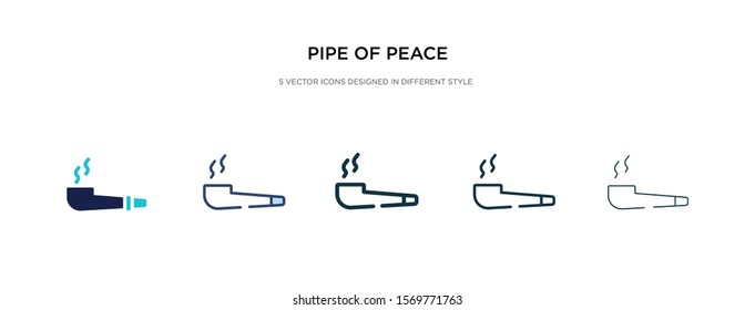 pipe of peace icon in different style vector illustration. two colored and black pipe of peace vector icons designed in filled, outline, line and stroke style can be used for web, mobile, ui