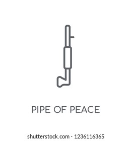 Pipe of peace linear icon. Modern outline Pipe of peace logo concept on white background from Culture collection. Suitable for use on web apps, mobile apps and print media.