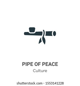 Pipe of peace vector icon on white background. Flat vector pipe of peace icon symbol sign from modern culture collection for mobile concept and web apps design.