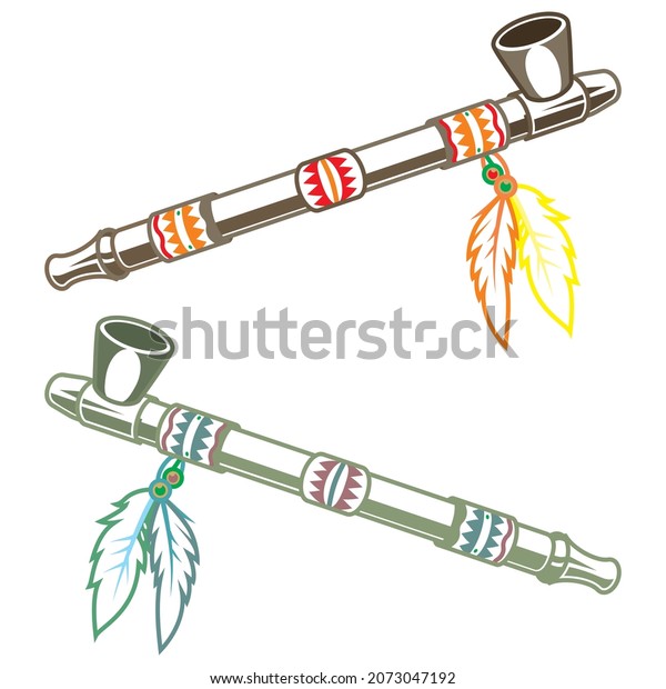 Pipe Peace Vector Illustration Ceremonial Native Stock Vector (Royalty ...