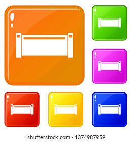 Pipe piece icons set collection vector 6 color isolated on white background