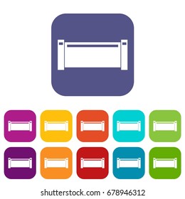 Pipe piece icons set vector illustration in flat style In colors red, blue, green and other