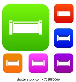 Pipe piece set icon color in flat style isolated on white. Collection sings vector illustration