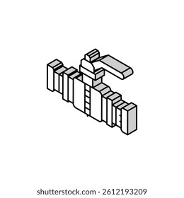 pipe pipeline isometric icon vector. pipe pipeline sign. isolated symbol illustration