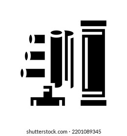 pipe plastic waste glyph icon vector. pipe plastic waste sign. isolated symbol illustration