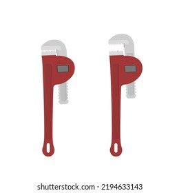 Pipe plumbing illustration vector flat design editable. Pipe wrench vector.