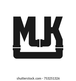 pipe plumbing logo vector. letter m and k logo.