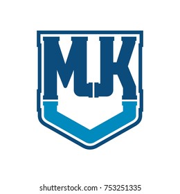 pipe plumbing logo vector. letter m and k logo.