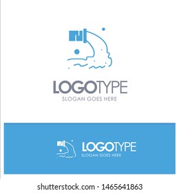 Pipe, Pollution, Radioactive, Sewage, Waste Blue Solid Logo with place for tagline. Vector Icon Template background