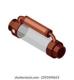 Tubería con indicador de presión Icono Iométrico Vector Ilustración