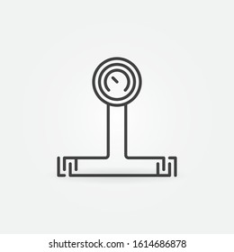 Pipe with Pressure Gauge vector concept linear icon or symbol