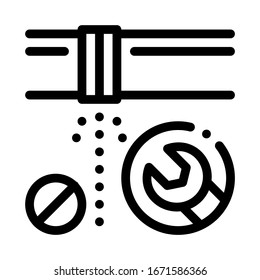 Pipe Punch Fix Icon Vector. Outline Pipe Punch Fix Sign. Isolated Contour Symbol Illustration