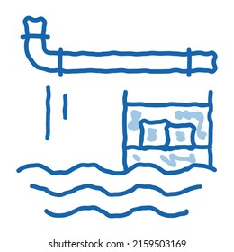 Pipe Punching sketch icon vector. Hand drawn blue doodle line art Pipe Punching sign. isolated symbol illustration