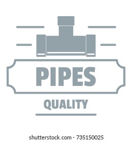 Pipe quality logo. Gray monochrome illustration of pipe quality vector logo for web