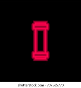 Pipe red glowing neon ui ux icon. Glowing sign logo vector