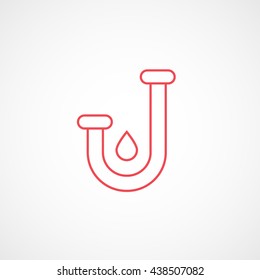 Pipe Red Line Icon On White Background