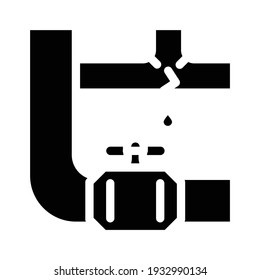 vector de icono de reparación de tubería. señal de reparación de tubería. símbolo de contorno aislado ilustración negra
