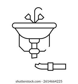 pipe repair line icon vector. pipe repair sign. isolated contour symbol black illustration