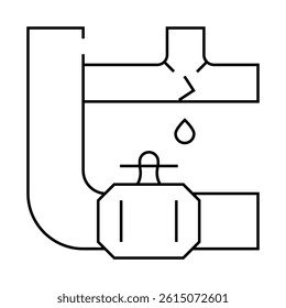 pipe repair line icon vector. pipe repair sign. isolated contour symbol black illustration
