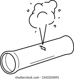 Pipe repair. Vector outline icon.