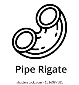 Pipe rigate icon. Outline pipe rigate vector icon for web design isolated on white background
