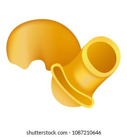 Pipe rigate pasta icon. Realistic illustration of pipe rigate pasta vector icon for web design isolated on white background