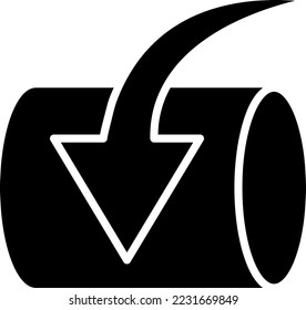 Icono de rodadura de tubería. Dirección al objeto Roll, símbolo del control de materiales en fondo blanco..eps
