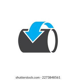pipe rolling icon vector isolated on background