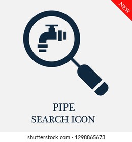 Pipe search icon. Editable Pipe search icon for web or mobile.