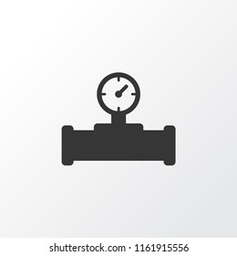 Pipe with sensor icon symbol. Premium quality isolated manometer element in trendy style.