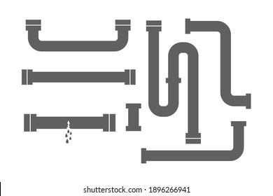 pipe sewer vector icon set 