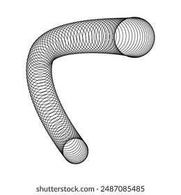 Pipe shape in a 3D abstract vector design featuring a seamless geometric grid pattern for modern visual concepts.