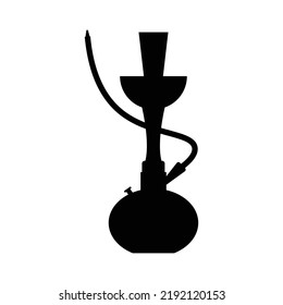 Pipe shisha smoke device icon | Black Vector illustration |