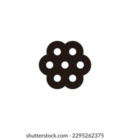 Pipe, six hole geometric symbol simple logo vector