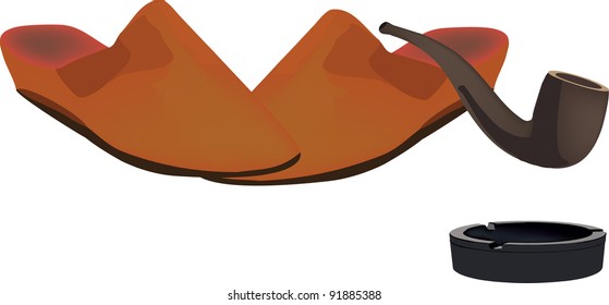 pipe and slippers