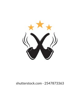 Pipe smoke icon and symbol vector template illustration