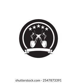 Icono de humo de pipa e ilustración de Plantilla de Vector de símbolos