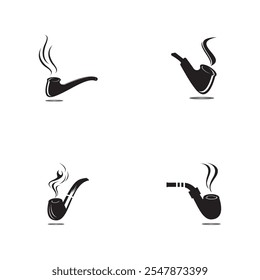Pipe smoke icon and symbol vector template illustration