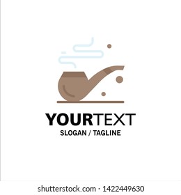 Pipe, Smoke, St. Patrick, Tube Business Logo Template. Flat Color