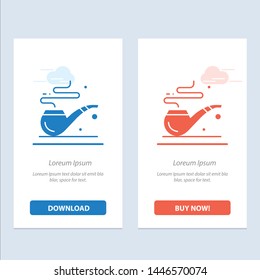 Pipe, Smoke, St. Patrick, Tube  Blue and Red Download and Buy Now web Widget Card Template