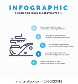 Pipe, Smoke, St. Patrick, Tube Line icon with 5 steps presentation infographics Background. Vector Icon Template background