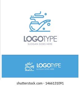 Pipe, Smoke, St. Patrick, Tube Blue Outline Logo Place for Tagline. Vector Icon Template background