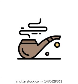 Pipe, Smoke, St. Patrick, Tube  Flat Color Icon. Vector icon banner Template. Vector Icon Template background